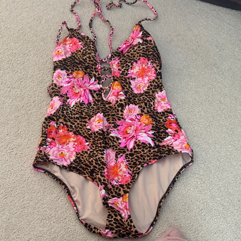 Victoria's Secret Leopard and Floral One Piece Swimsuit